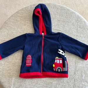 Fleece fire truck zip up jacket
